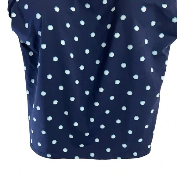 Lands End Polka Dot Swim Top Size 14 Adjustable Spaghetti Straps Pool Beach - Picture 5 of 8